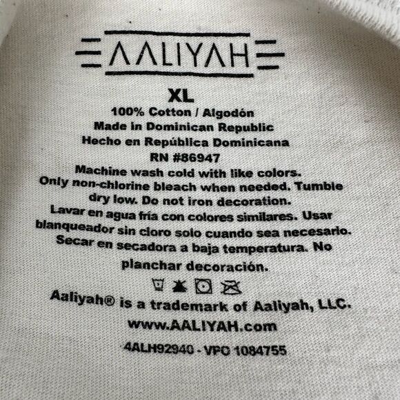 Aaliyah T-Shirt Mens XL Airbrush Hip Hop Concert White Memorial R&B Rap - Picture 5 of 5